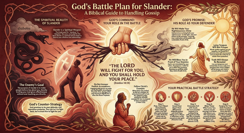 An image showing God's battle plan for Slander