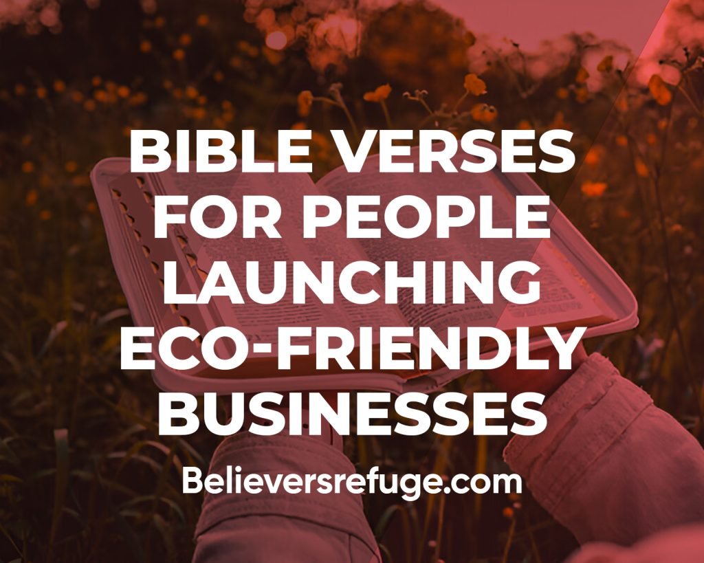 Bible Verses For People Launching Eco-Friendly Businesses
